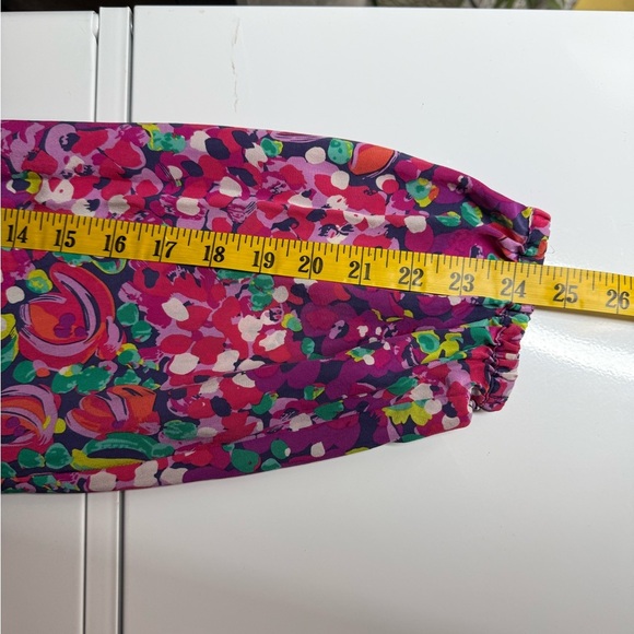 Lily Pulitzer Women’s Elsa Multicolor Wild Confetti Print Silk Blouse Sz M - Picture 11 of 12